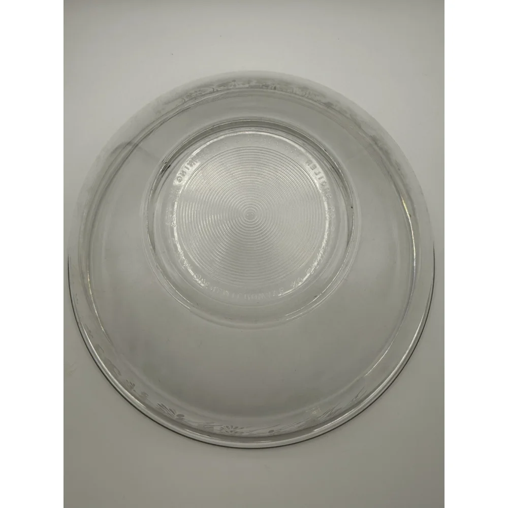Vintage Pyrex 326 4L Colonial Mist Mixing Bowl Clear White Daisies 11 3/4” Large
